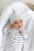 knotted-baby-gown-set-black-stripes-newborn-3-months-Sophia's Style-7