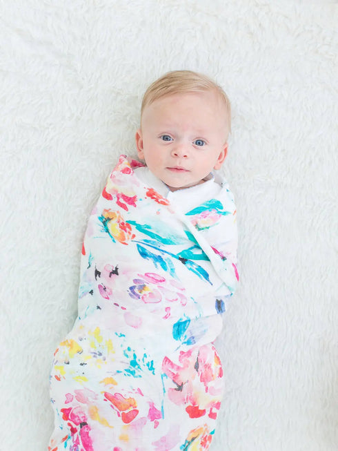 swaddle-blanket-bamboo-and-cotton-flora-Sophia's Style-2