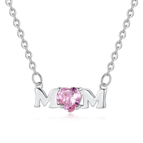 mom-necklace-with-pink-cubic-zirconia-Sophia's StyleNecklaces-1