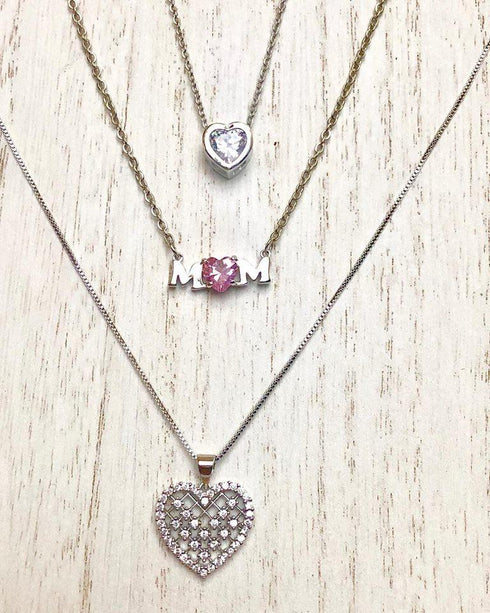 mom-necklace-with-pink-cubic-zirconia-Sophia's Style-2