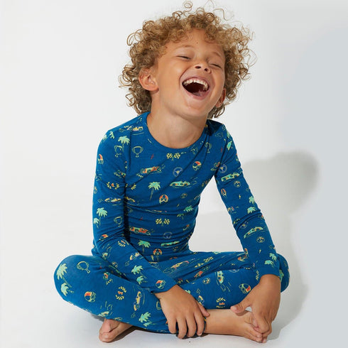 monaco-blue-bamboo-kids-pajamas-bellabu-bear - Sophia's Style -2