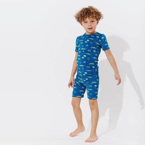 monaco-blue-bamboo-kids-pajama-short-set-bellabu-bear - Sophia's Style The "Easy Two-Piecey"-1