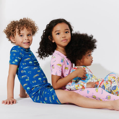 monaco-blue-bamboo-kids-pajama-short-set- - Sophia's Style -10