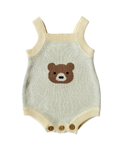 Mr. Bear Romper - Cream