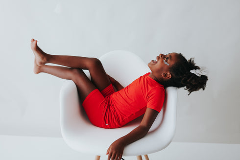 red-dream-short-set Dream-Big-Little-Co-pajama-baby-blanket