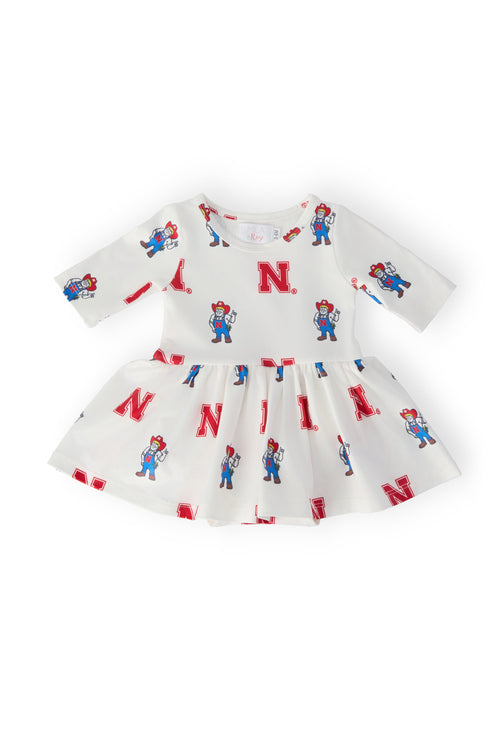 nebraska-white-herbie-husker-3-4-sleeve-twirl-bodysuit-sophias-styleTwirl Bodysuit - 3/4 Sleeve-1