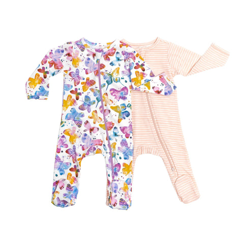 organic-footie-butterflies-norani-baby - Sophia's Style -5