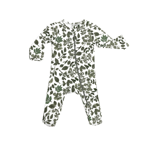 organic-footie-green-leaves-norani-baby - Sophia's Style Baby & Toddler-1