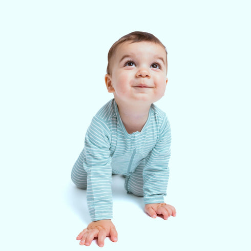 organic-footie-green-stripes-norani-baby - Sophia's Style -3