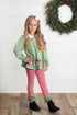 Green Candy Cane Stripe Santa Pant Set