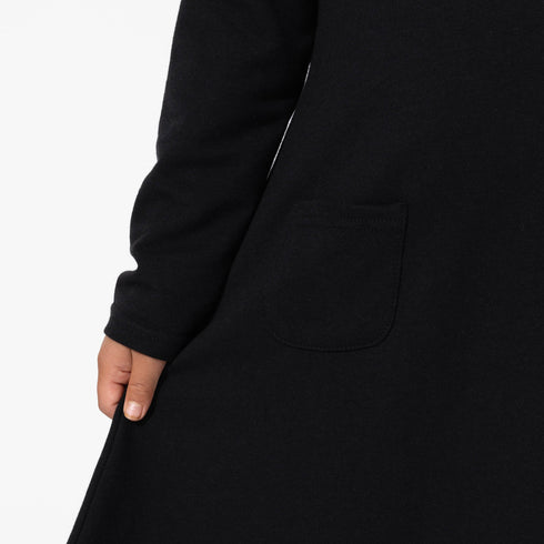 obsidian-black-bamboo-terry-daywear-girls-long-sleeve-dress-bellabu-bear - Sophia's Style -2
