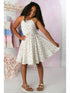 Girls White Floral Flared Knee-Length Poppy Dress 12M-14 - SophiasStyle.com
