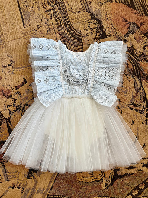 Baby Girls Sky Eyelet Daphne Tutu Onesie Dress 3-18M - SophiasStyle.com