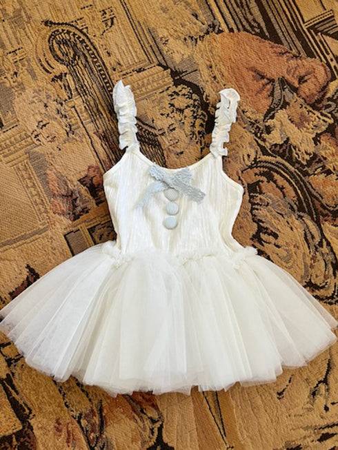 Baby Girls White Fluffy Gracie Tutu Onesie Dress 0-18M - SophiasStyle.com