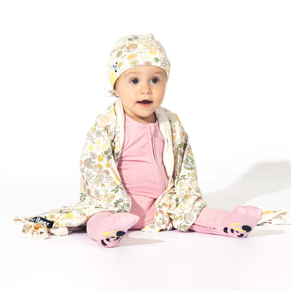 fall-floral-bamboo-swaddle-beanie-set-Bellabu Bear at Sophia's Style-1