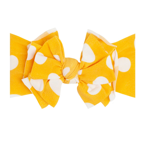printed-fab-yellow-polka-dot Baby Bling Bows clips headbands - Sophia's StylePRINTED FAB-