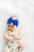 patterned-shabby-knot-royal-dot Baby Bling Bows clips headbands - Sophia's Style-