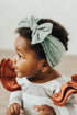 patterned-shabby-knot-sage-dot Baby Bling Bows clips headbands - Sophia's Style-