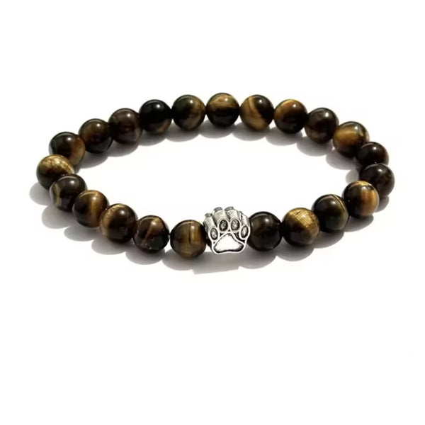 pawzee-tigers-eye-paw-print-charm-bracelet-Sophia's StyleBracelets-1