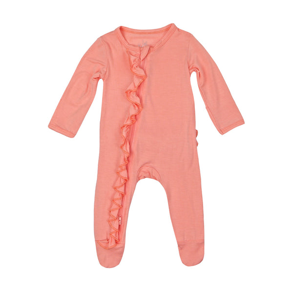 ruffle-2-way-zip-romper-peach Presley Couture at Sophia's Style-Baby Zip Romper-1