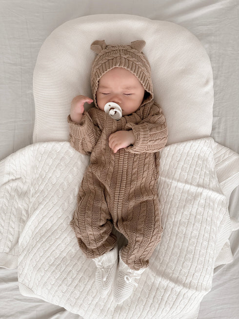 luna-luca-baby-bear-jumpsuit-acorn Luna and Luca Newborn Baby Clothes