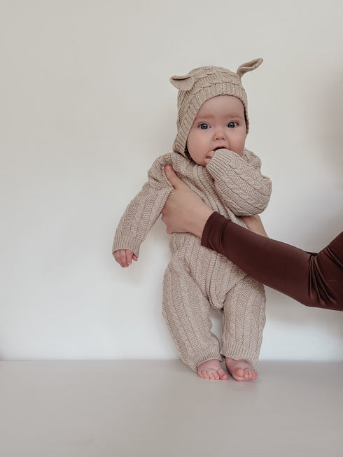 luna-luca-baby-bear-jumpsuit-heather-beige Luna and Luca Newborn Baby Clothes
