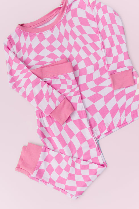 bubblegum-wavy-checkers-dream-set Dream-Big-Little-Co-pajama-baby-blanket