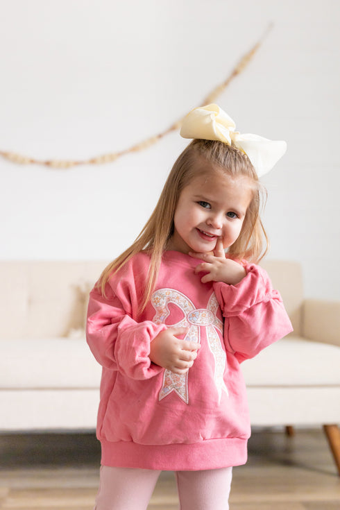 applique-floral-bow-crewneck-sweatshirt Little Joy Co - Sophia's Style-10