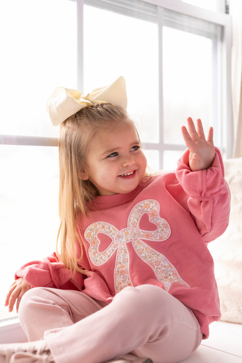 applique-floral-bow-crewneck-sweatshirt Little Joy Co - Sophia's Style-6
