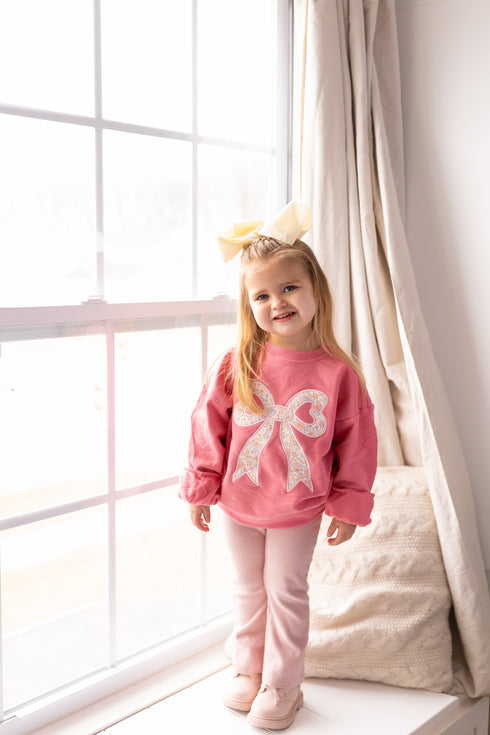 applique-floral-bow-crewneck-sweatshirt Little Joy Co - Sophia's Style-8
