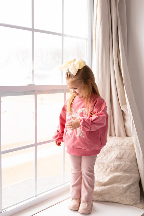 applique-floral-bow-crewneck-sweatshirt Little Joy Co - Sophia's Style-9