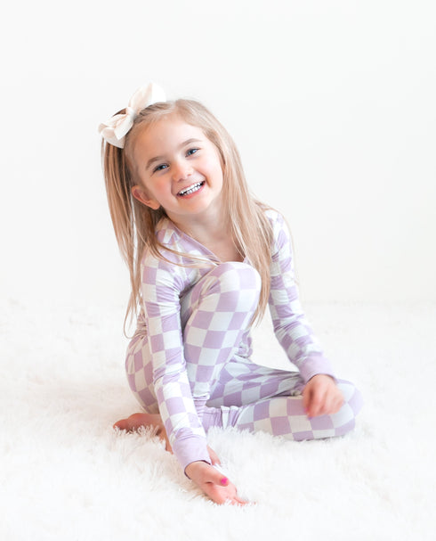 periwinkle-checks-dream-set Dream-Big-Little-Co-pajama-baby-blanket
