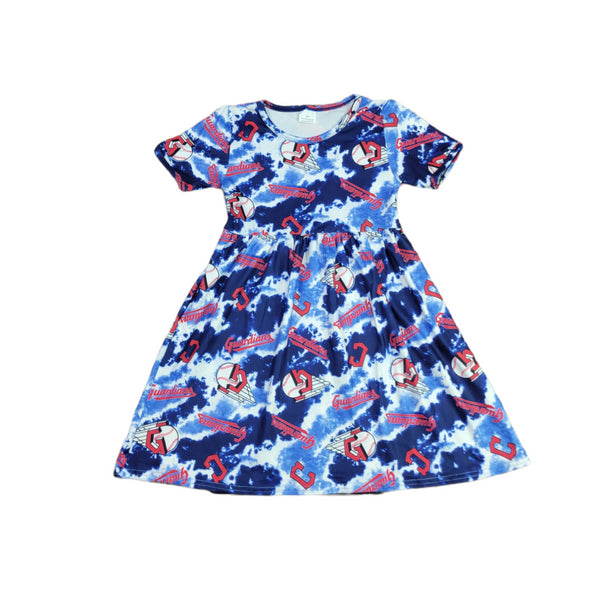 cleveland-guardians-short-sleeve-milk-silk-dress Great Lakes kids - Sophia's Style-1