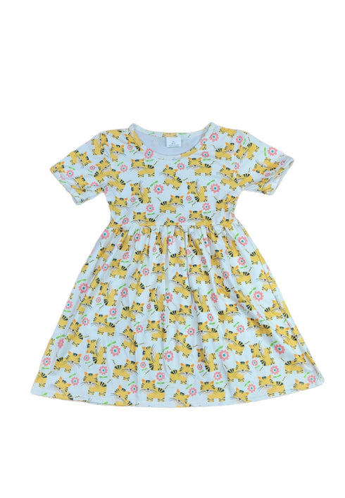 tiger-short-sleeve-milk-silk-dress Great Lakes kids - Sophia's Style-2