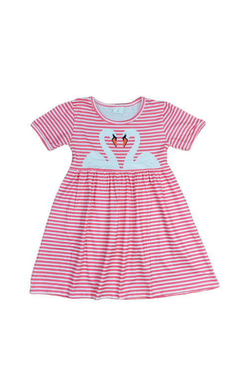 striped-swan-short-sleeve-milk-silk-dress Great Lakes kids - Sophia's Style-2