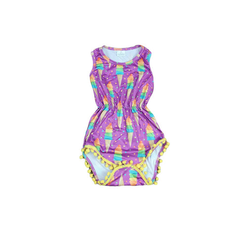 ice-cream-milk-silk-pom-pom-romper Great Lakes kids - Sophia's Style-2