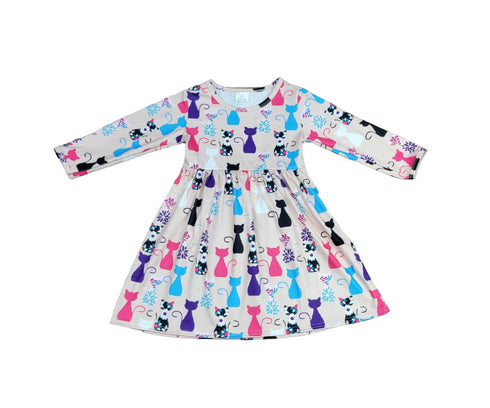 silhouette-kitty-long-sleeve-milk-silk-dress Great Lakes kids - Sophia's Style-2