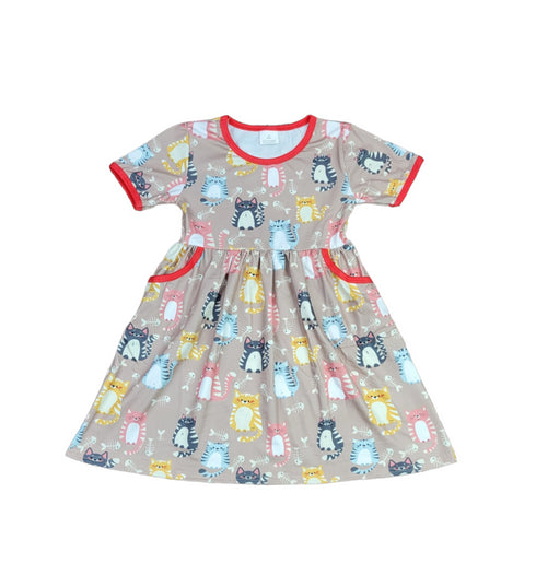 feeling-purrrfect-short-sleeve-pocket-milk-silk-dress Great Lakes kids - Sophia's Style-2