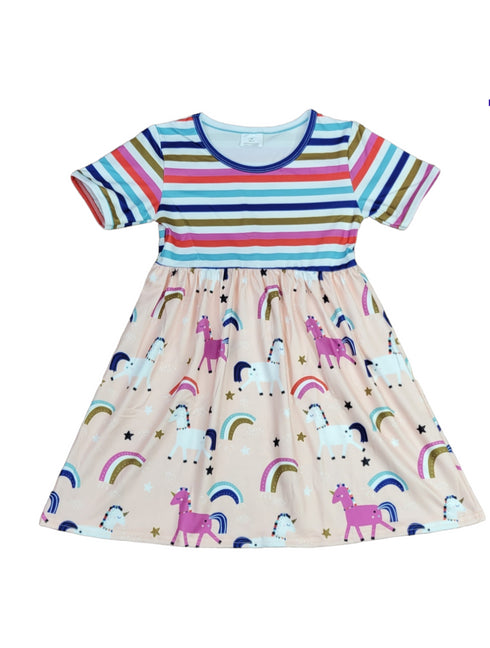 unicorn-at-heart-short-sleeve-milk-silk-dress Great Lakes kids - Sophia's Style-2