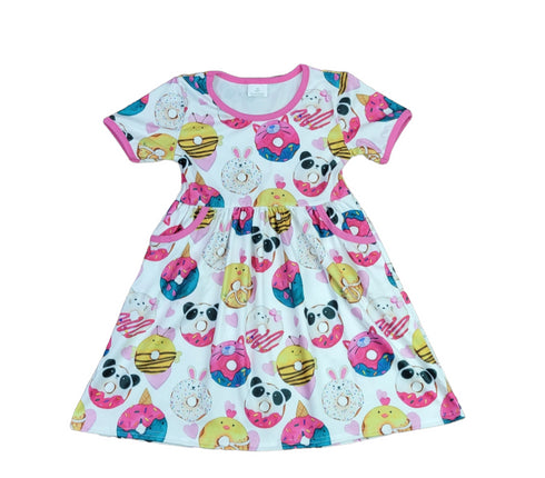 animal-donuts-short-sleeve-milk-silk-dress Great Lakes kids - Sophia's Style-2
