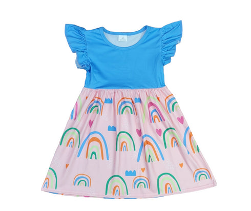 blue-skies-and-rainbows-long-flutter-milk-silk-dress Great Lakes kids - Sophia's Style-2