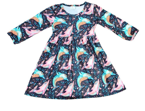 bright-dolphin-long-sleeve-milk-silk-dress Great Lakes kids - Sophia's Style-2