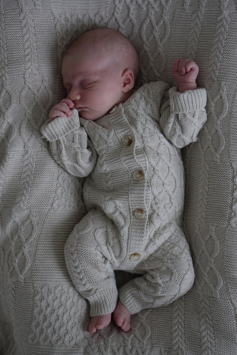 Luna + Luca Mixed Knit Baby Blanket - Natural from Luna & Luca at