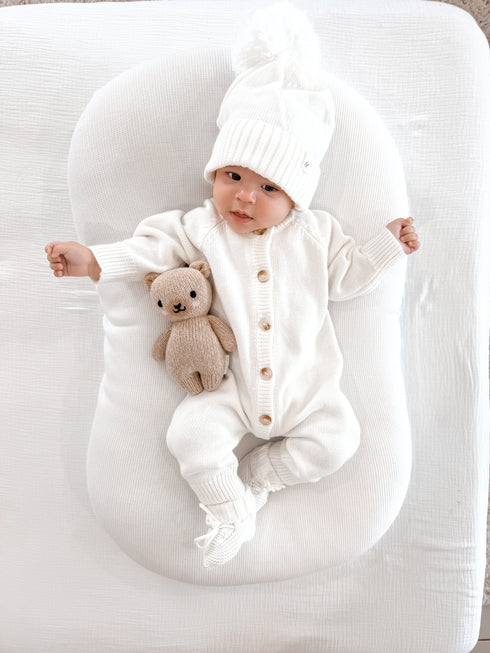Essential Knit Jumpsuit - White