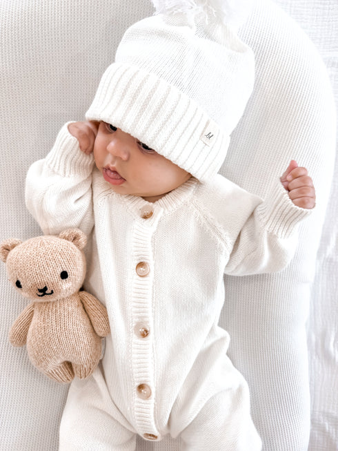 Essential Knit Jumpsuit - White