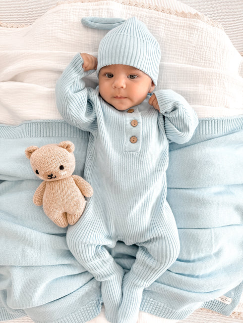Baby Rib Henley Bundle - Powder Blue