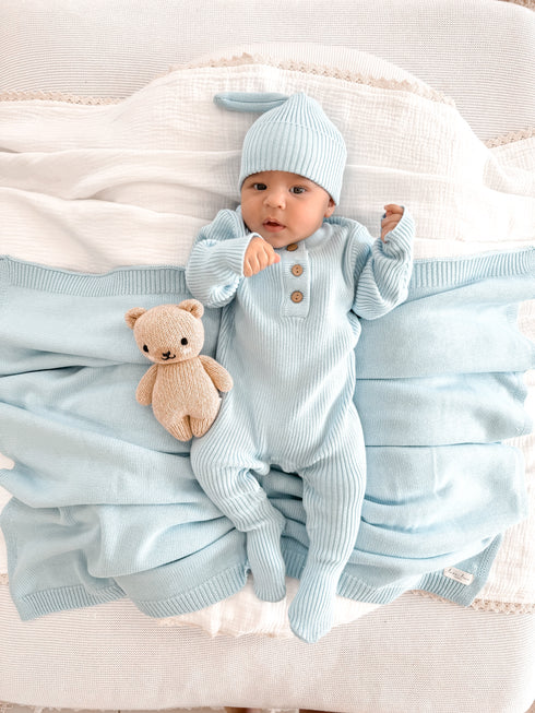 Baby Rib Henley Bundle - Powder Blue