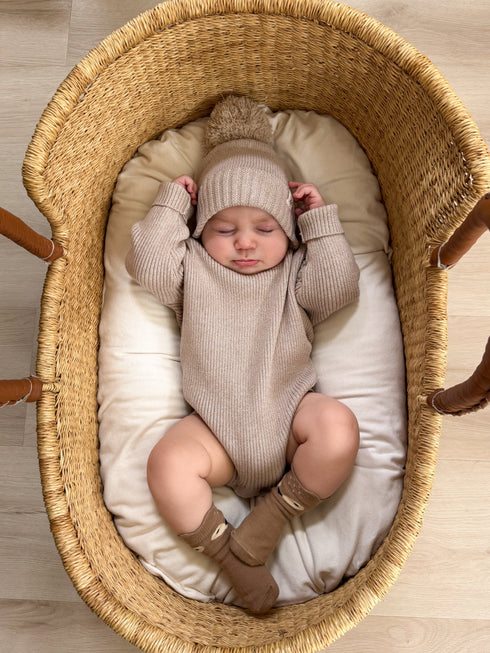 baby-rib-bodysuit-heather-beige Luna and Luca - Sophia's Style-1