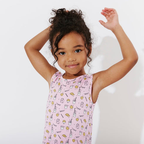 milk-cookies-pink-bamboo-girls-sleeveless-dress-bellabu-bear - Sophia's Style -3