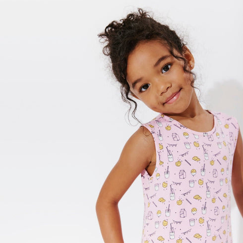 milk-cookies-pink-bamboo-girls-sleeveless-dress- - Sophia's Style -13